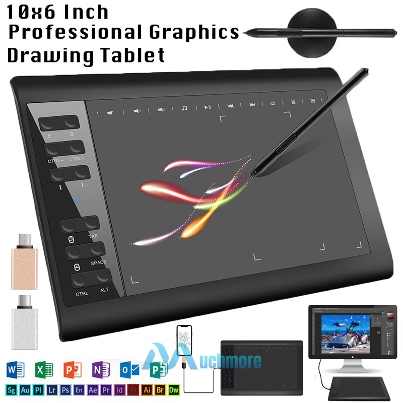 Professional Digital Graphic Drawing Tablet for Artist with Battery-free Pen USA