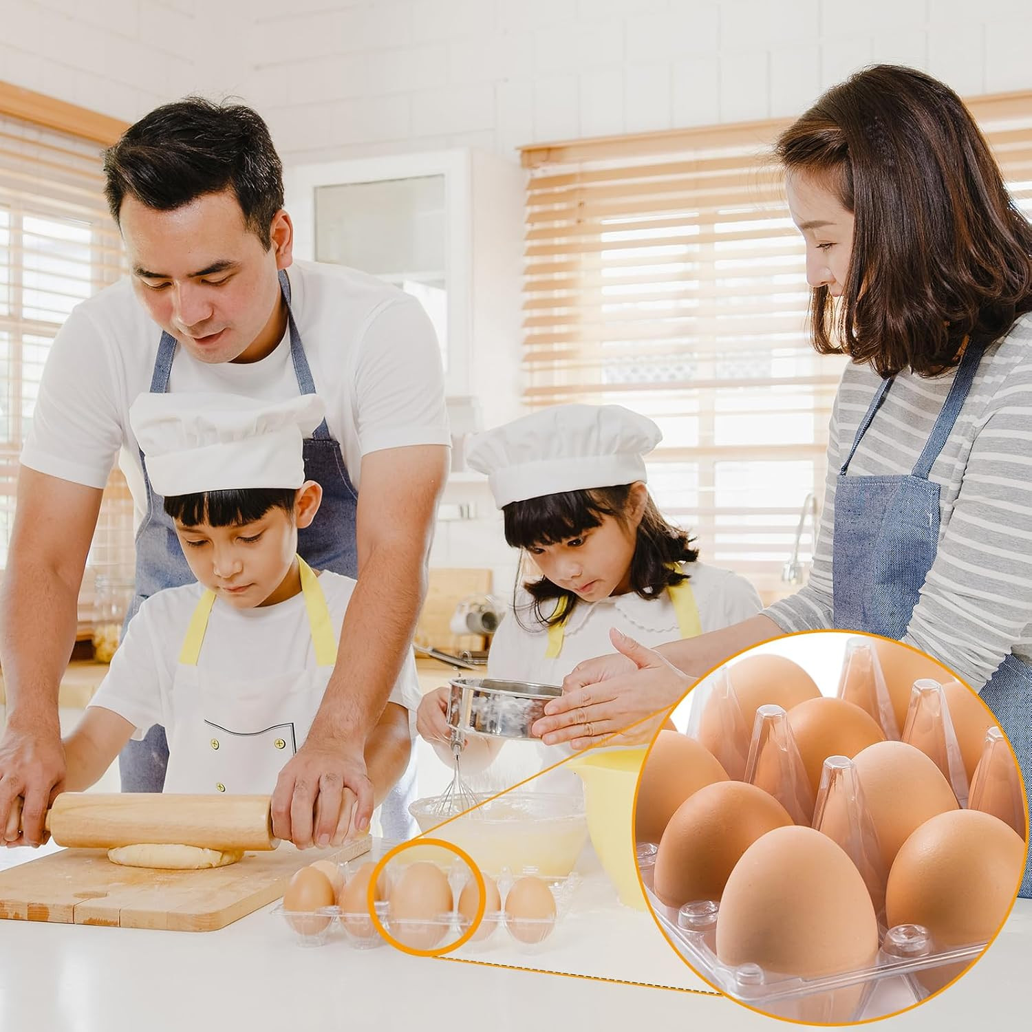 100 Pack Plastic Egg Cartons 12 Count Egg Cartons Cheap Bulk for Chicken Eggs, E