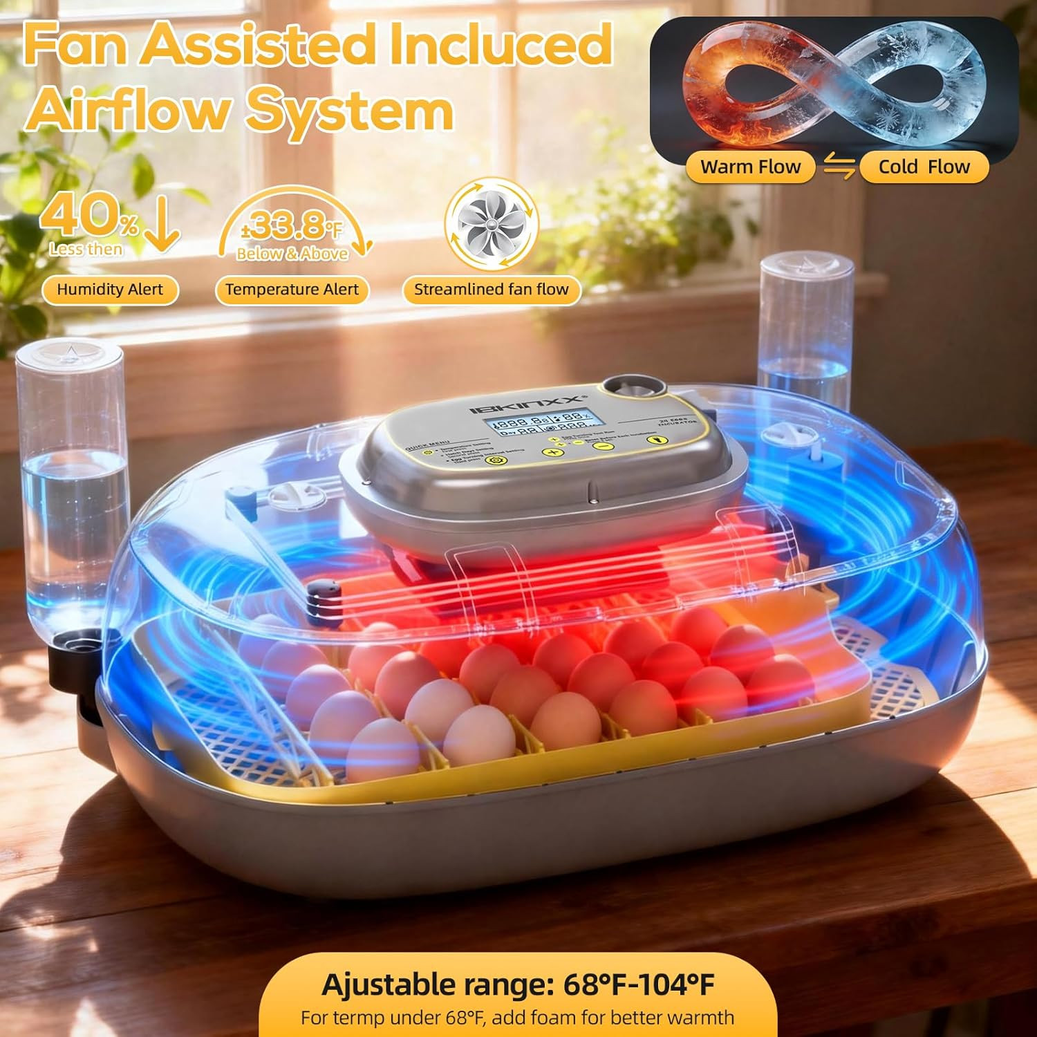 Incubator for Hatching Eggs-24 Egg Capacity, Automatic Egg Turner, Temperature &