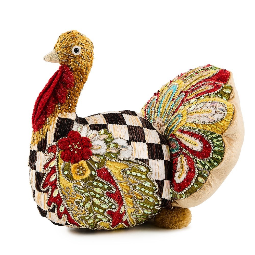 Brand New Mackenzie Childs Aurora Turkey Shaped Pillow