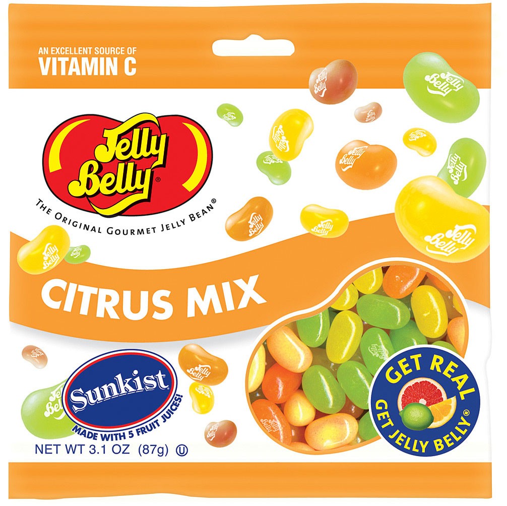 Citrus Jelly Beans Mix 3.1 oz - Fruit Flavor & Natural Ingredients Snack Pack