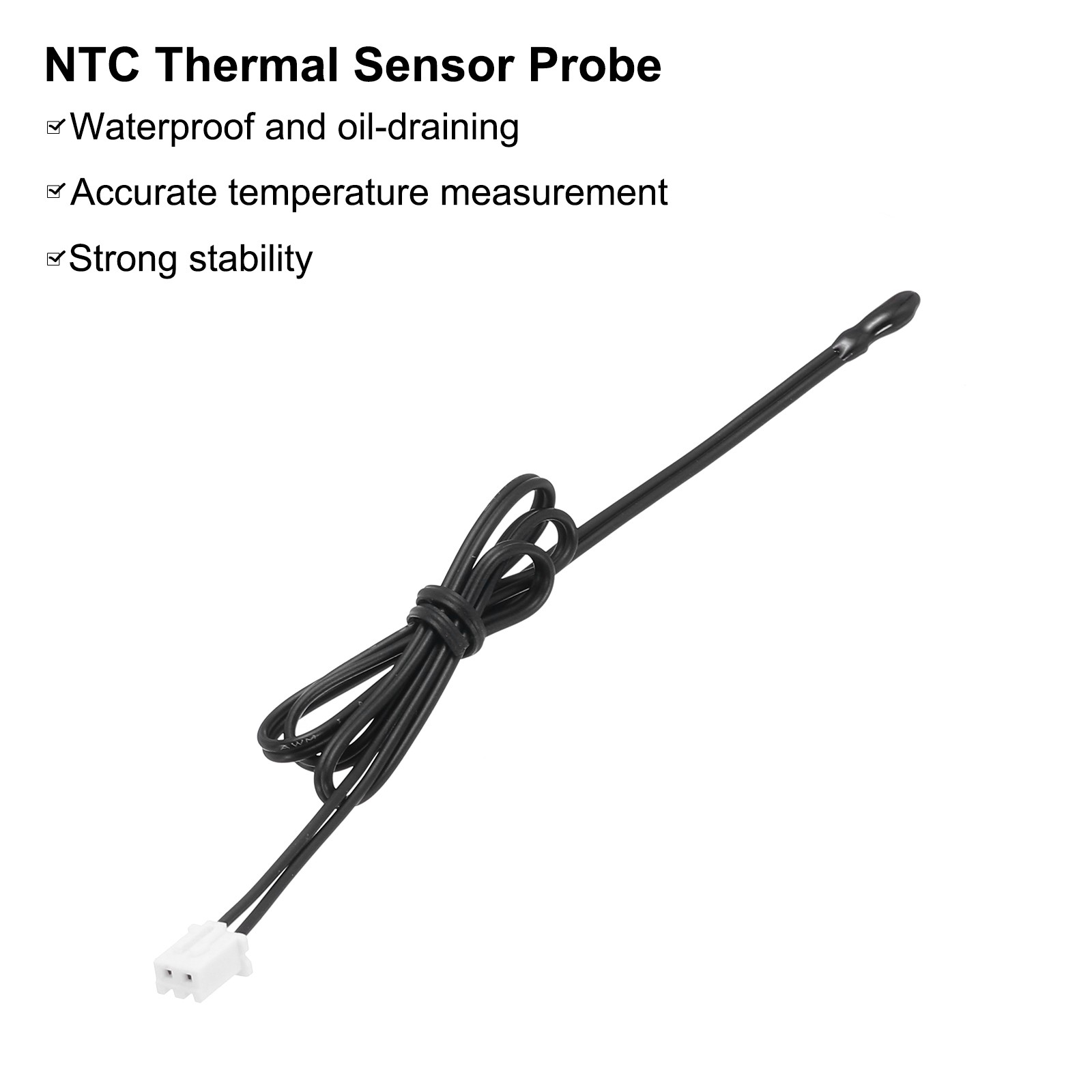 1 Pcs 50K NTC Thermal Sensor Probe,Epoxy Temp Sensor Probe 15.7 Inch