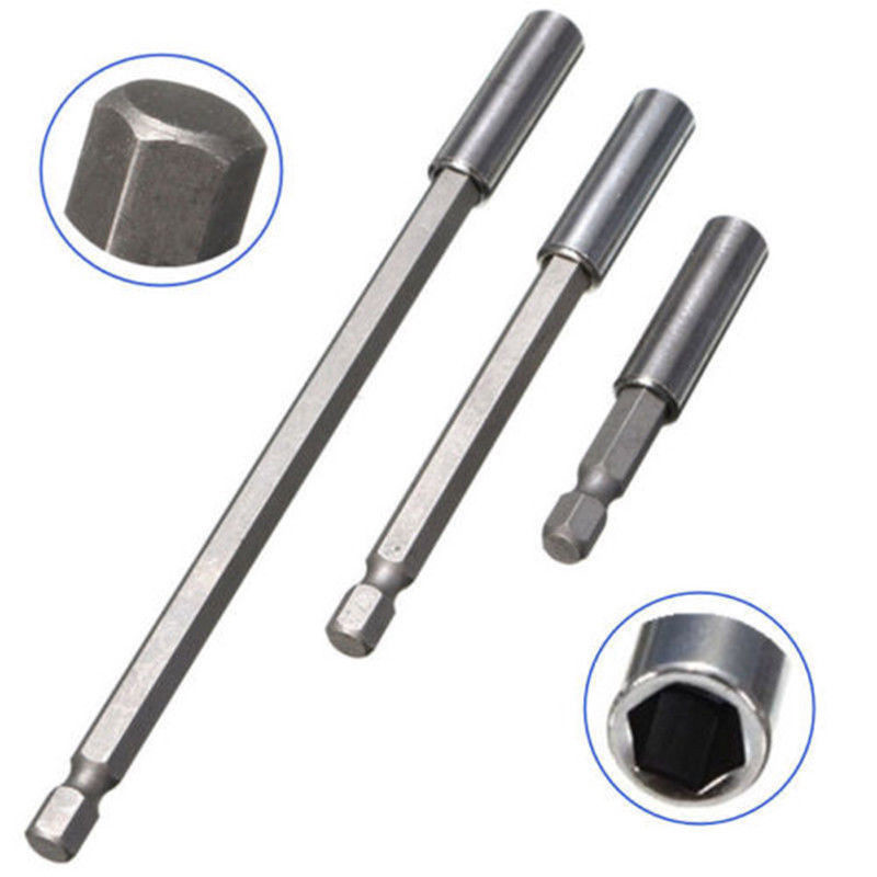 Magnetic Bit Holder Set Extensions 3" 4" 6" Quick Change 1/4" Hex Shank Chic