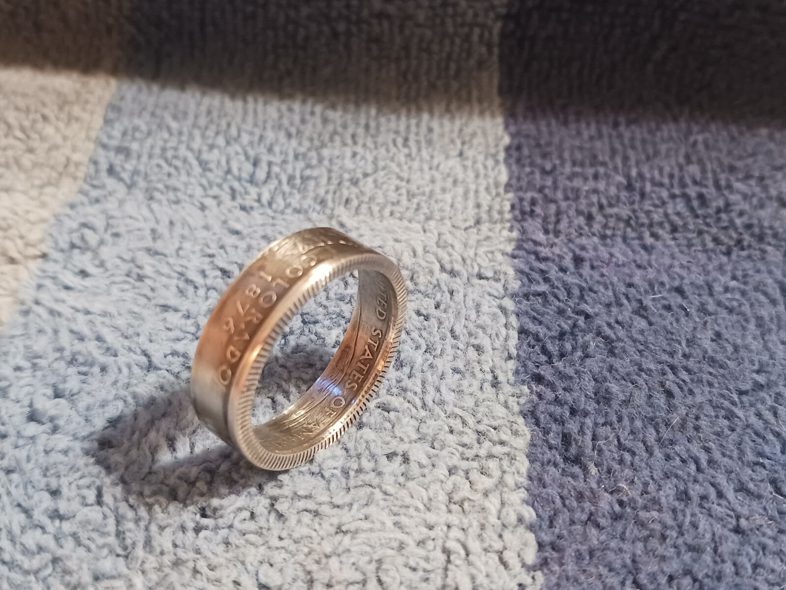 COLORADO  State 90% Silver  Washington Quarters coin ring 9