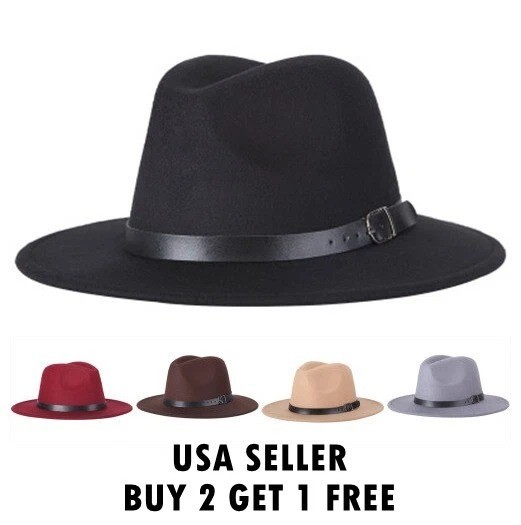 Wide Brim Fedora Hat Western Hat Trilby Cuban Sun Cap Panama Floral Winter Fall
