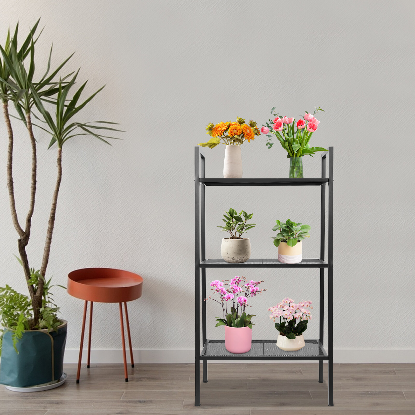 3-tier Storage Rack, Kitchen Storage Rack, Multi-tier Bookshelf, Stepped Shape