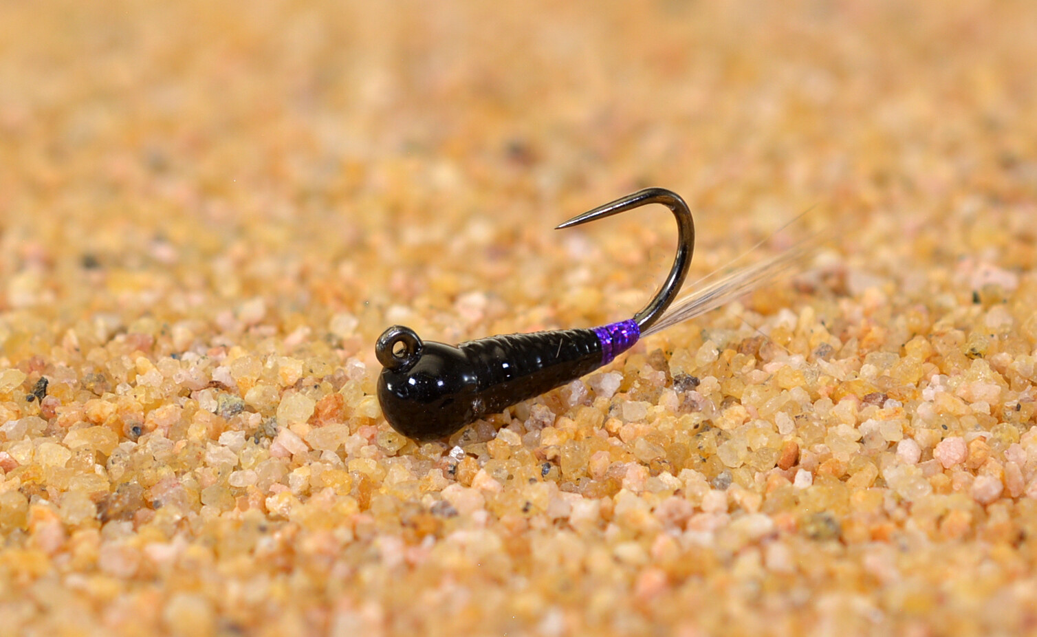 6 Flies - Tungsten Black/Purple Perdigon Jig Head Fly - Euro nymph - Hanak Hook