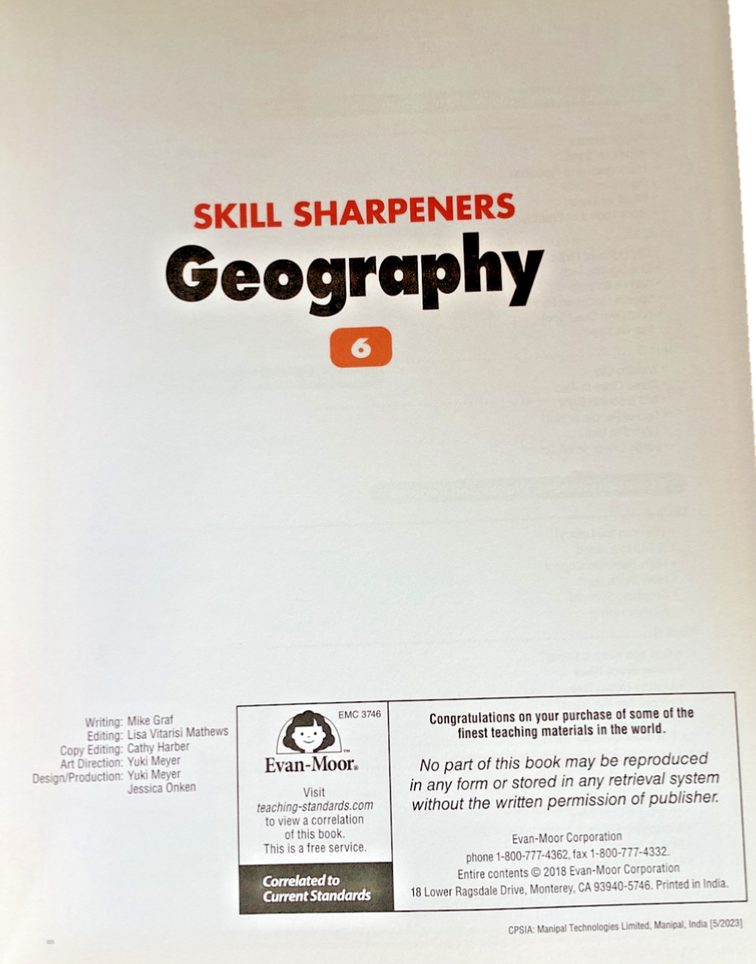 EVAN-MOOR 6 SKILL SHARPENERS GEOGRAPHY & CRITICAL/CREATIVE THINKING ACTIVITIES