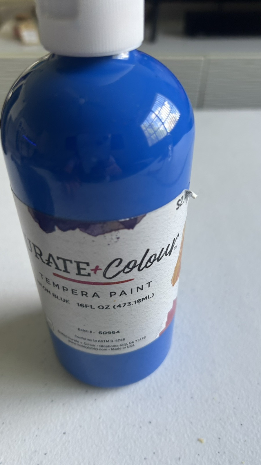 Tempera Paint Neón Blue 16oz