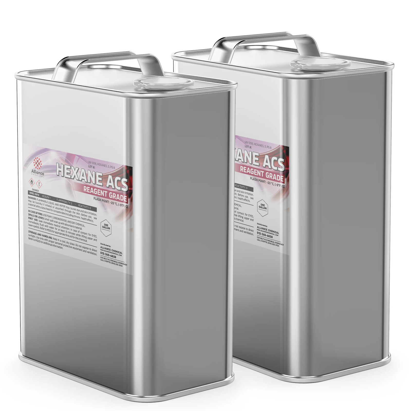 Hexane ACS Reagent Grade - 2 Gallon Cans