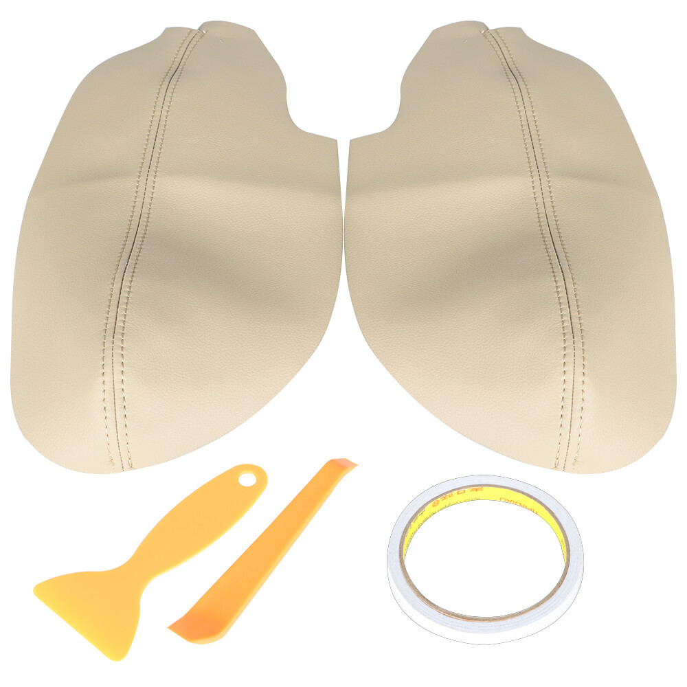 LABIT Door Panel Armrest Cover For Acura TSX 2009-2014 Synthetic Beige Leather