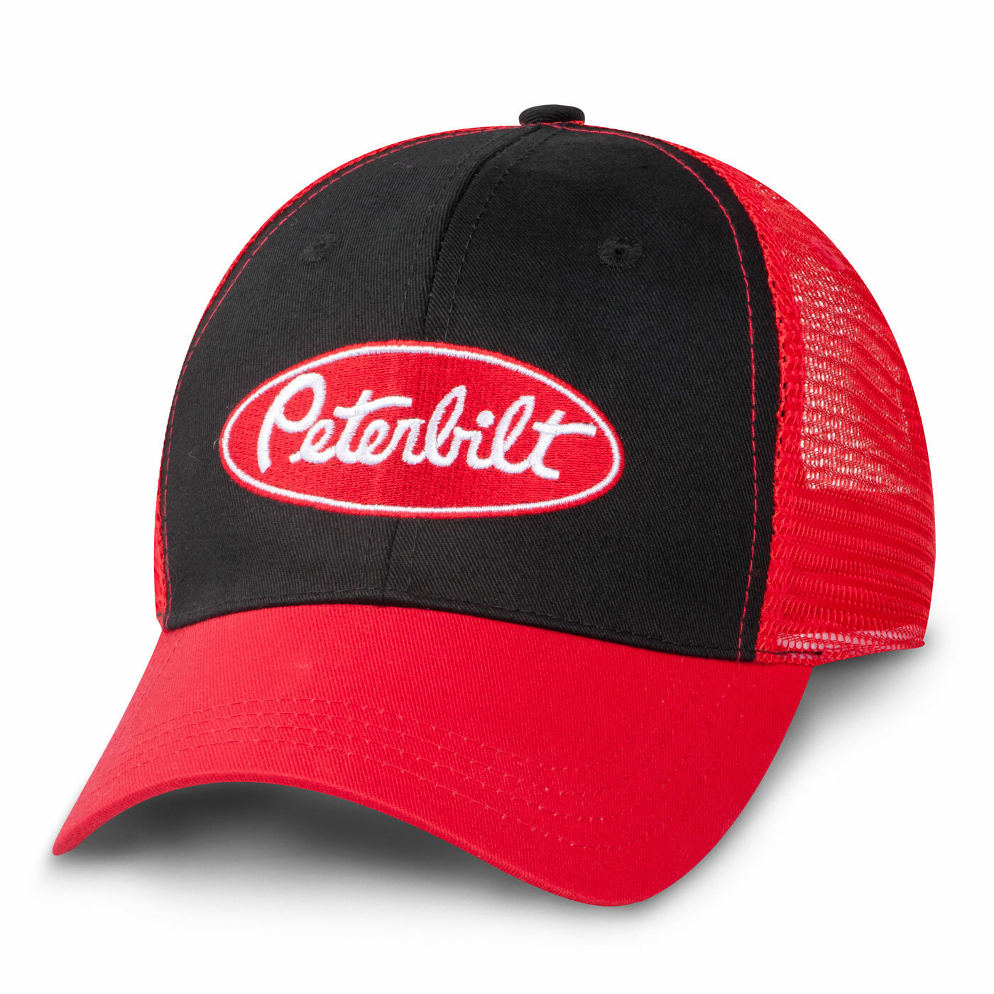 Peterbilt trucks Black / Red Mesh back trucker value cap diesel base ball hat