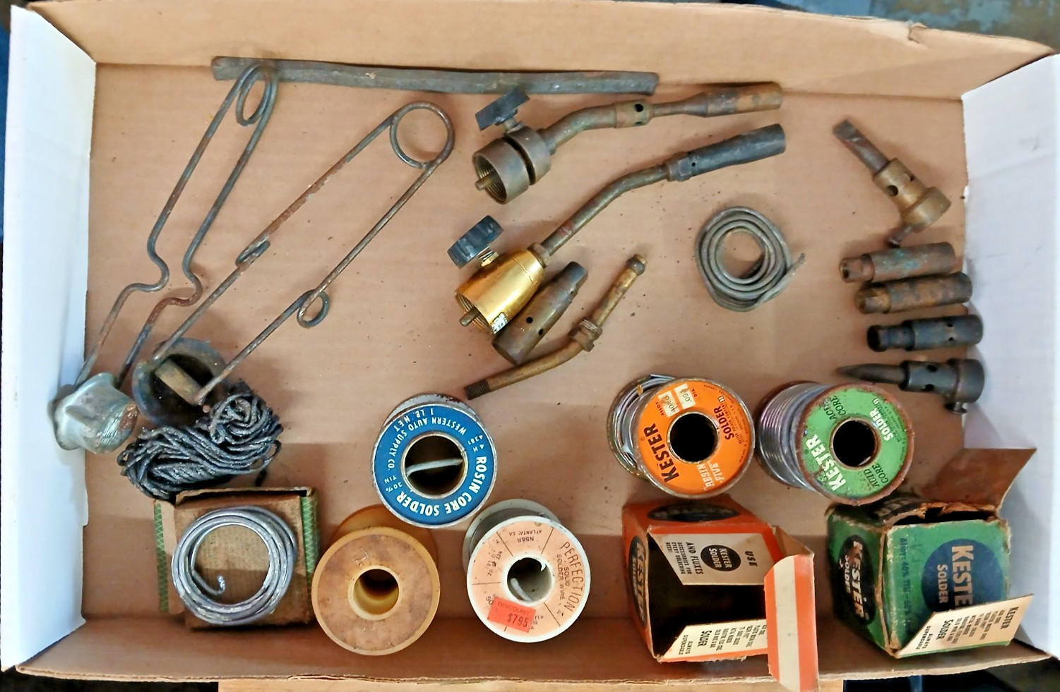 Lot Of Vintage Plumbing Supplies Solder Torch Parts And More.