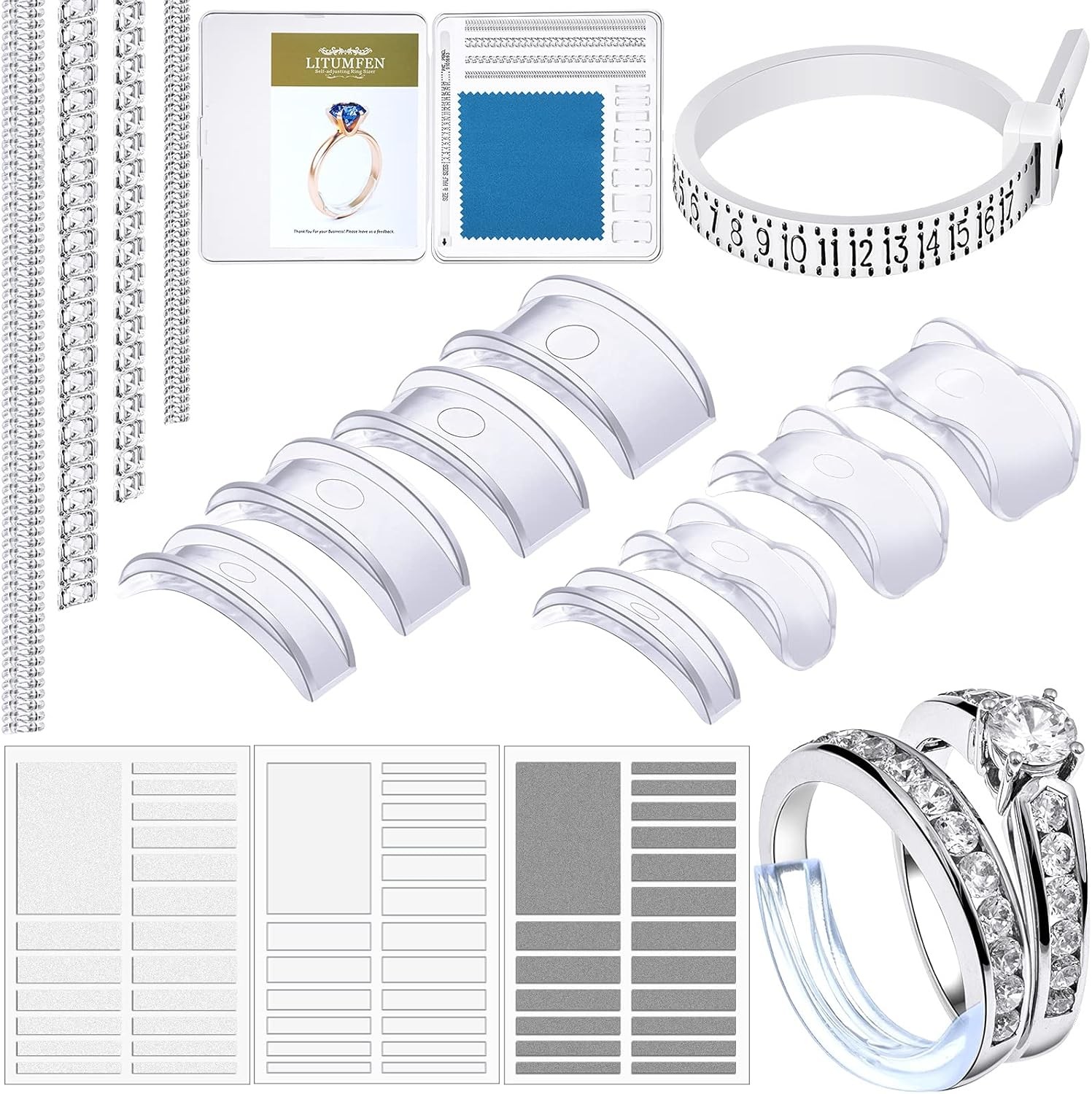 Hicarer 69 pcs Ring Sizer Adjuster for Loose Rings Invisible Ring Guards Adjuste