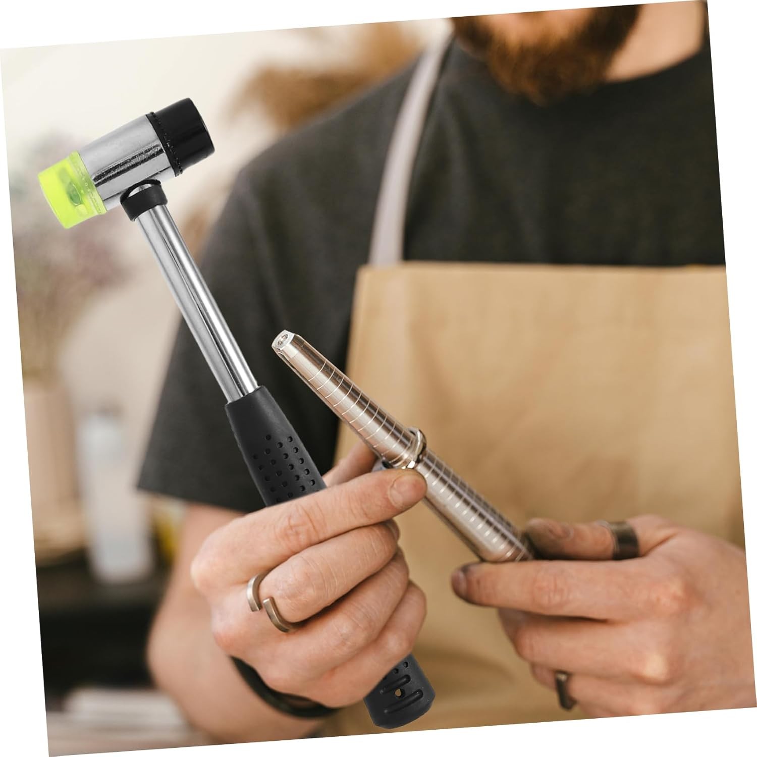 Ring Mandrel Sizing Tool Set Modify Ring Hammer Enlarger Jewelry Mallet Mandrel