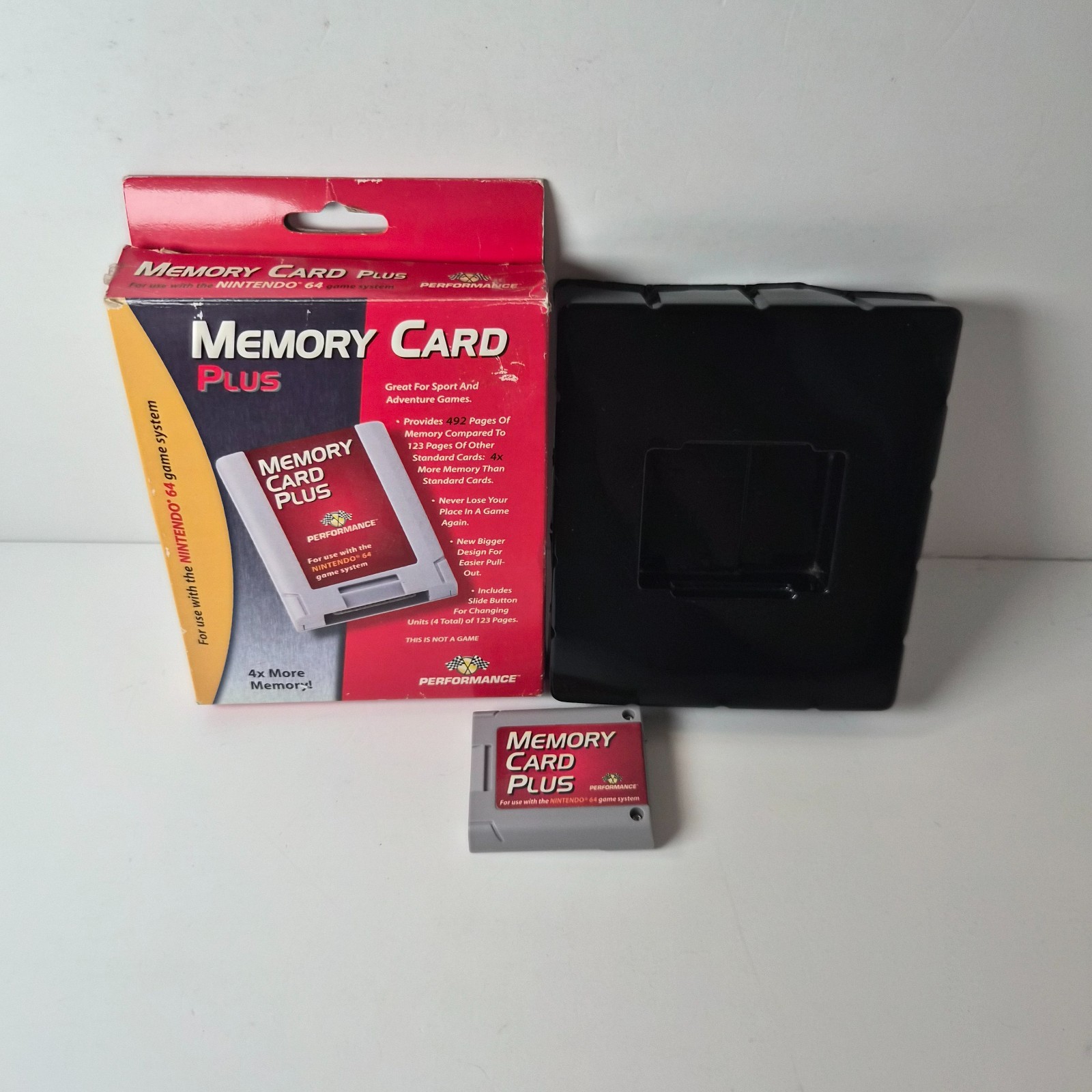 Performance Memory Card Plus N64 w Box & Storage Case Tested (N2)