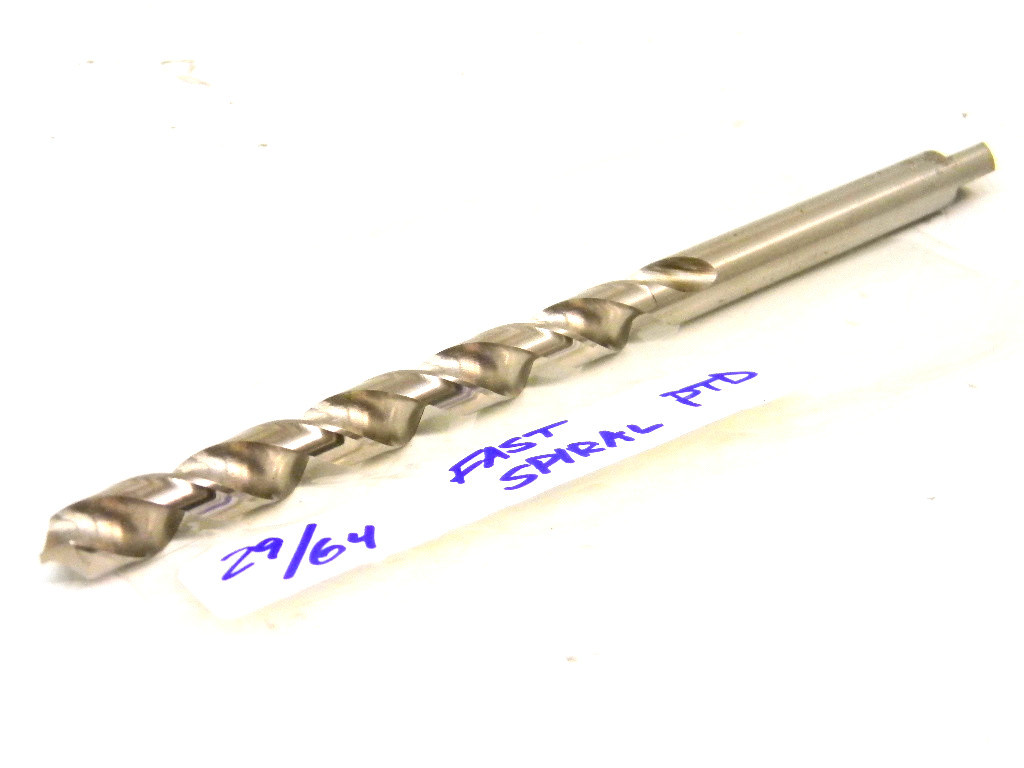 NEW SURPLUS "PTD" USA PRECISION 29/64" STRAIGHT SHANK FAST SPIRAL DRILL .4531"