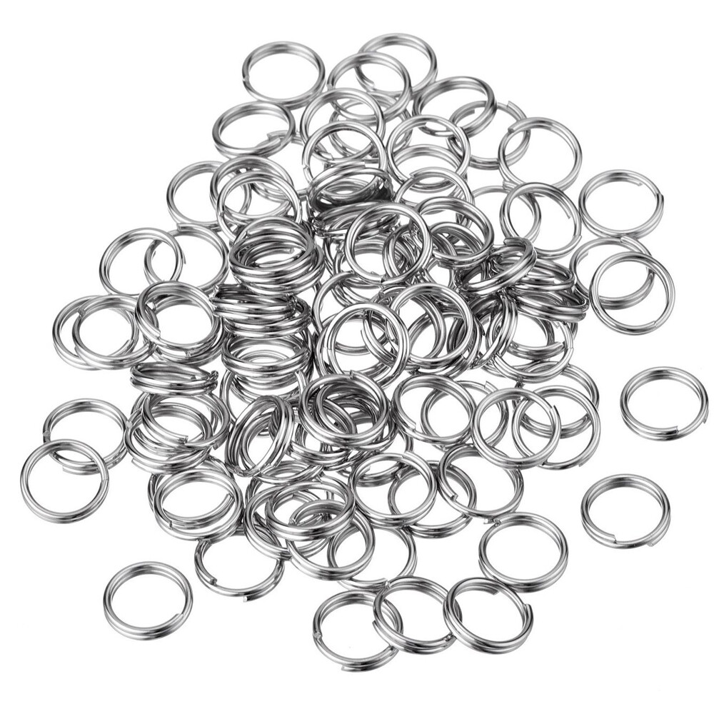 100x Split Ring Small Key Rings Bulk Keychain Ring for Key Organization