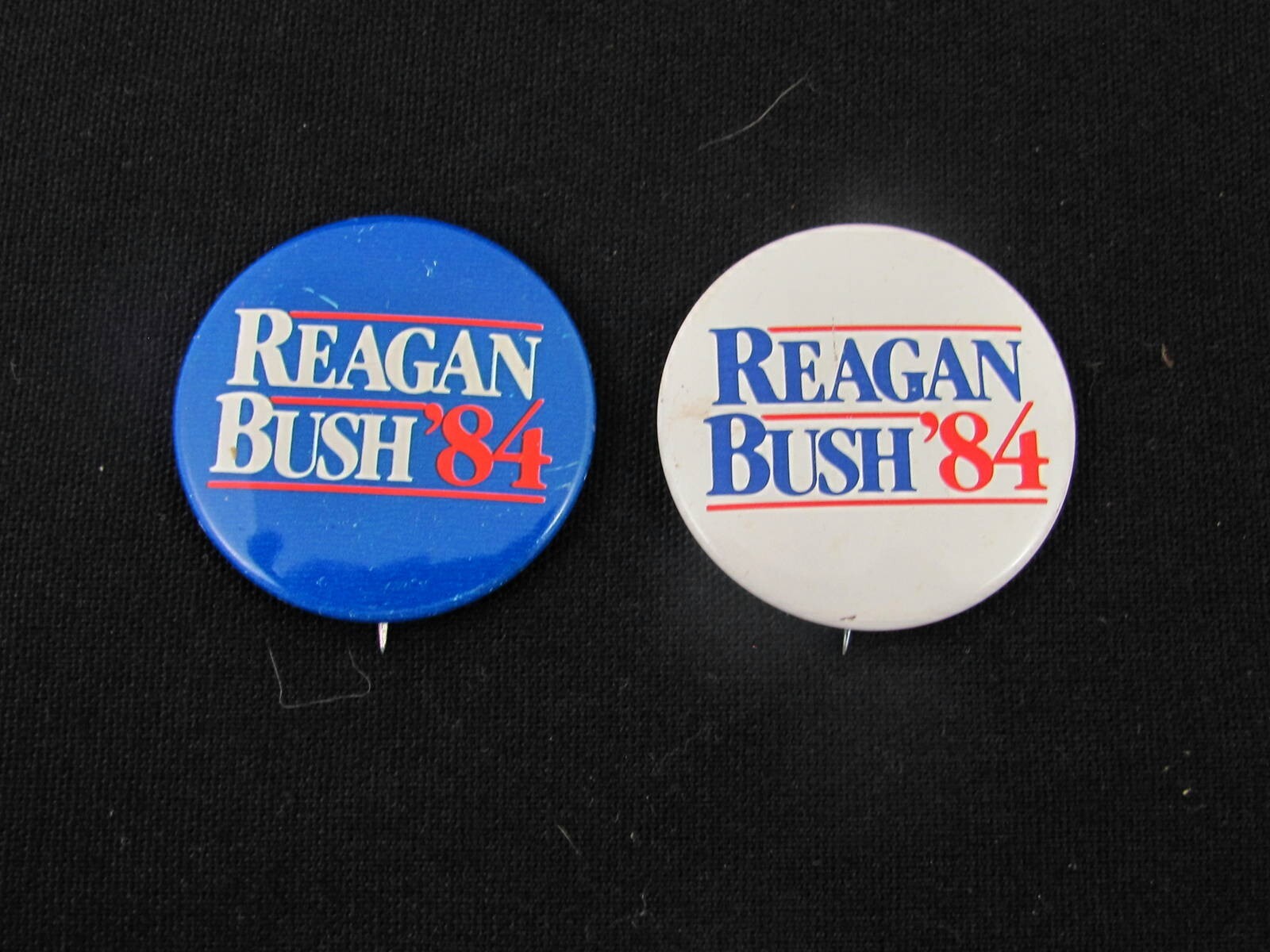 1984 Ronald Reagan for President (2) 1 1/2" Pinback Buttons Reagan Bush '84