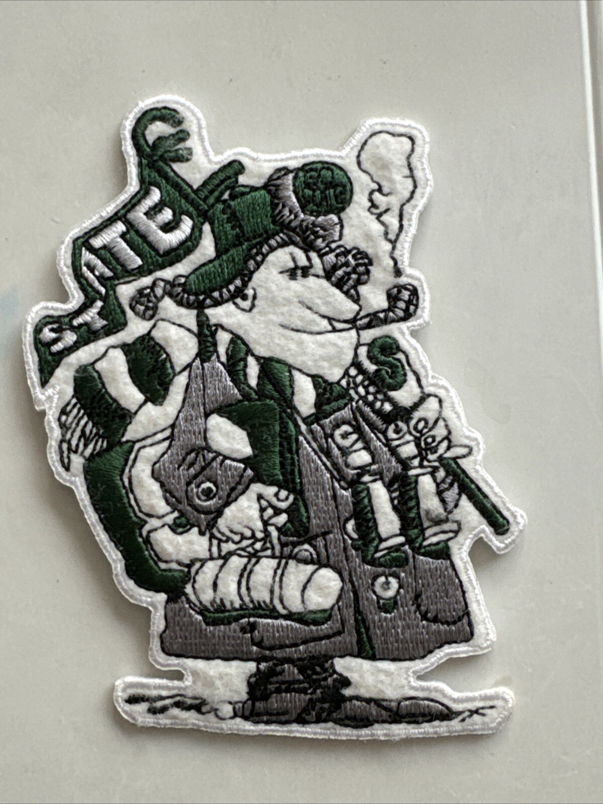 MSU Michigan State Spartans embroidered iron on patch  vintage 4” X 2.5”