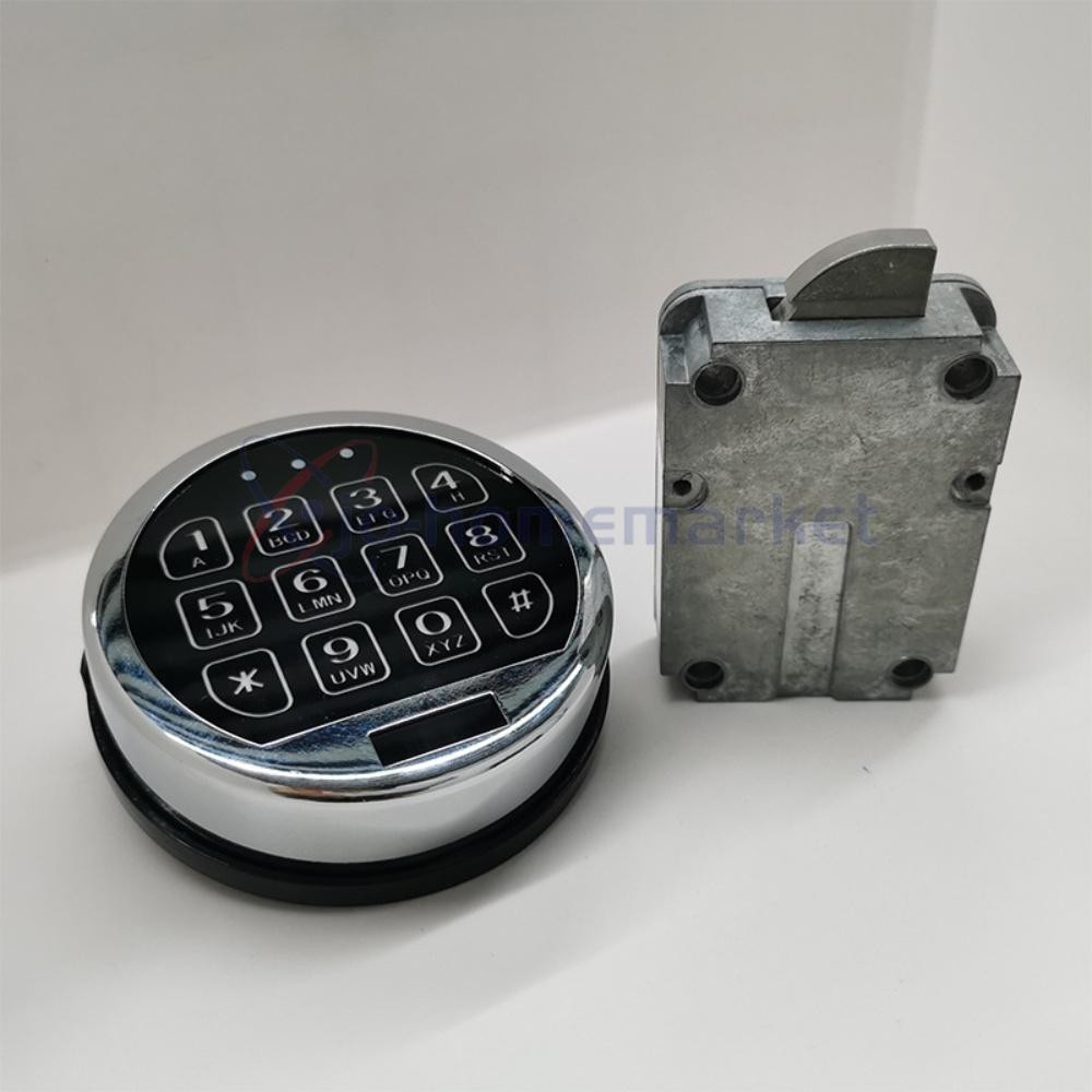 Electronic Safe Lock LED Keypad Chrome Gun Safe Lock Replacement With Swing Bolt
