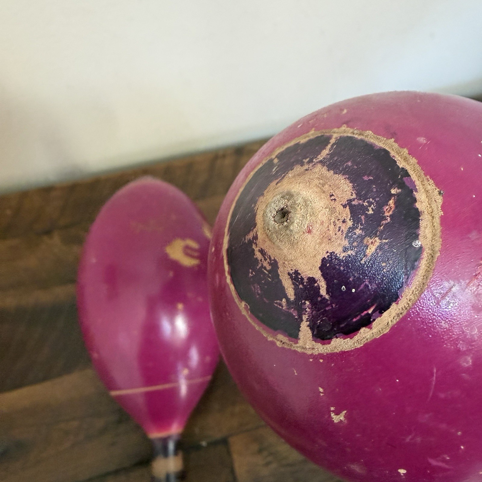 VTG Maracas Hand Etched Painted Souvenir Musical Instrument Noise Maker Wood