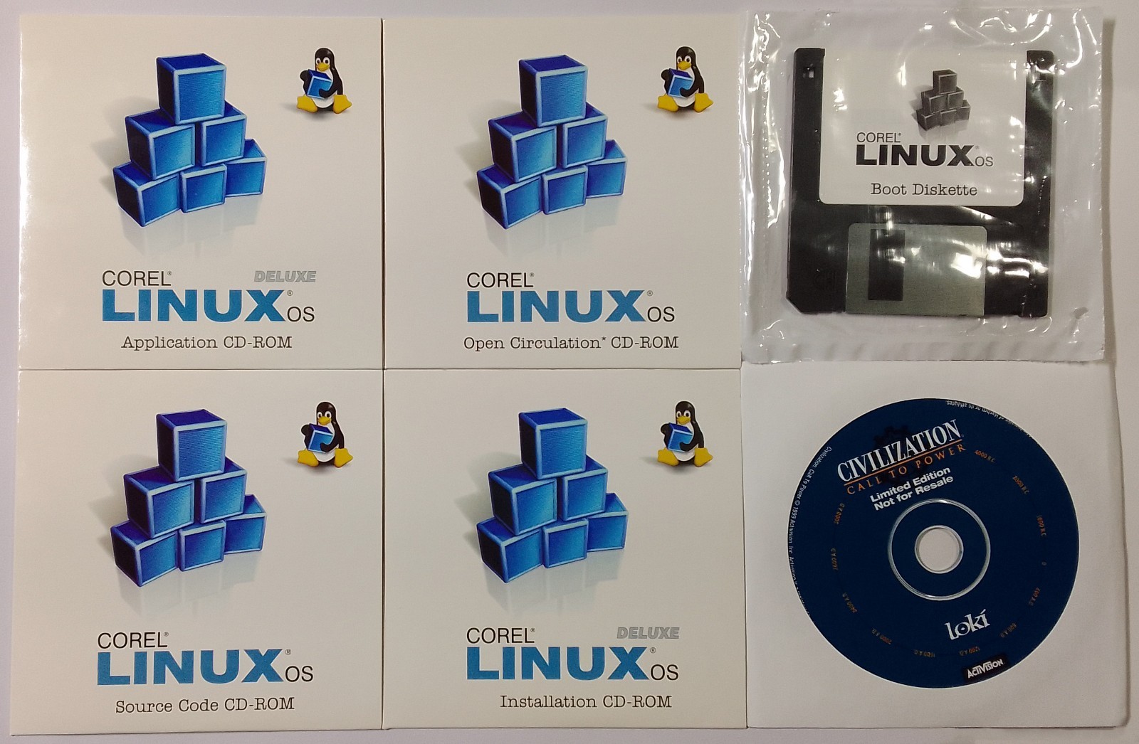Corel Linux OS (1999) + Civilization: Call To Power (Limited Edition) • LIKE NEW