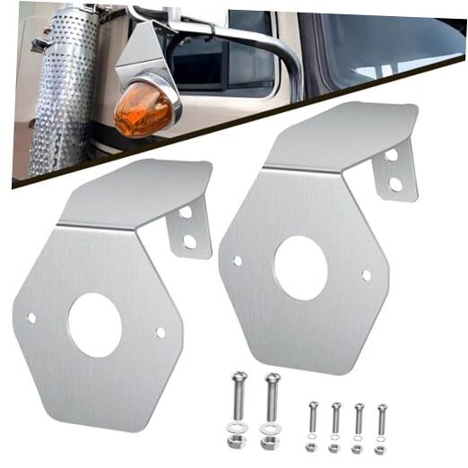 2 Pack Stainless Steel Watermelon Light Angled Brackets, Mirror Turn Signal
