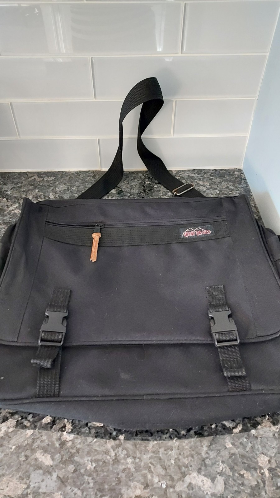 West Trail Carry On Luggage Travel Bag Laptop Briefcase Black Softside Canvas