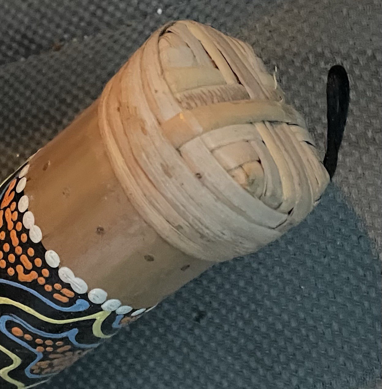 Costa Rica Rainmaker Stick Shaker Bamboo/ Wicker, Lizard, Tribal