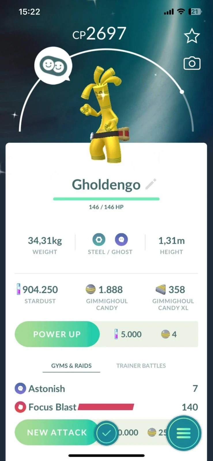Pokémon G0 ----- New Shiny Gholdengo Level 50 + 3 moves