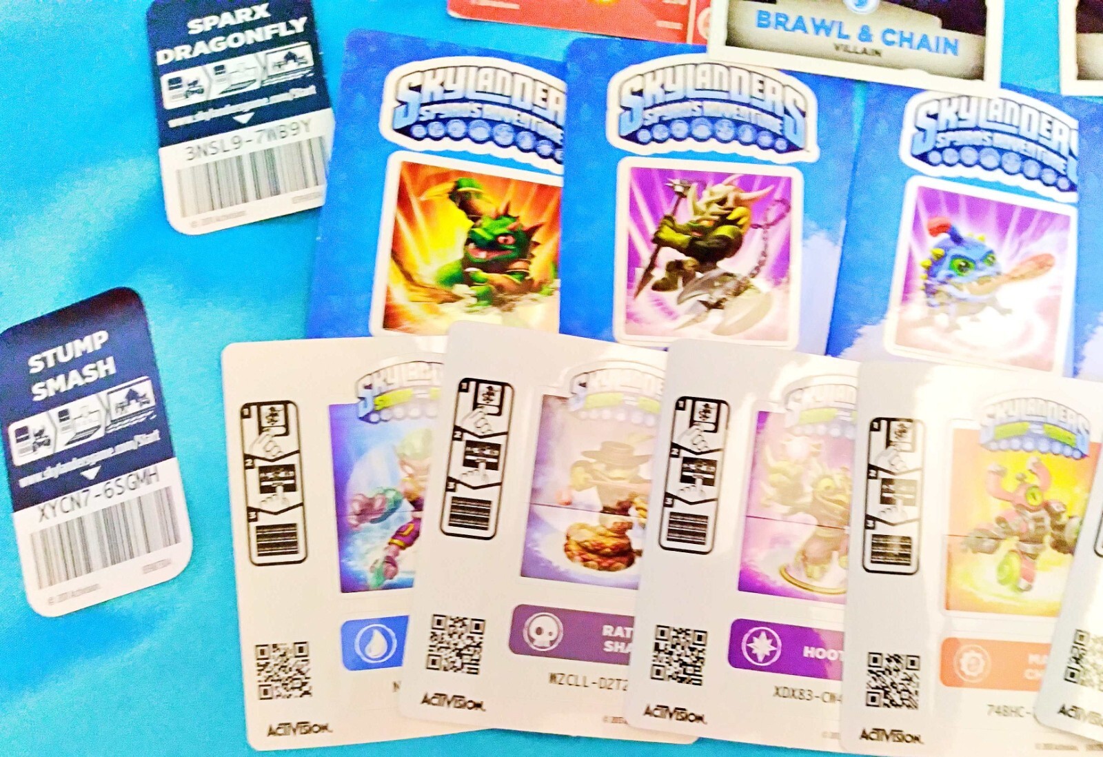 Large Lot - SKYLANDERS - Mixed Cards, Stickers, Codes Lot.