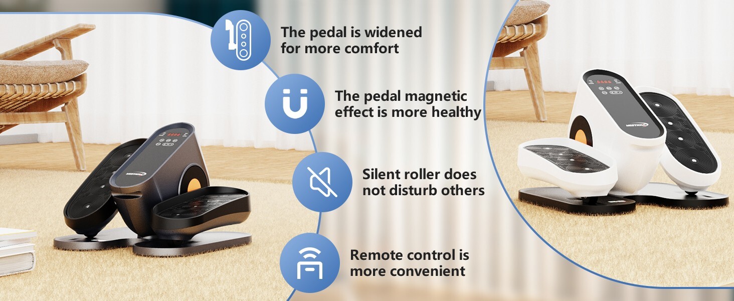 Under Desk Elliptical Machine, Electric Ellipse Leg Exerciser While Sitting for