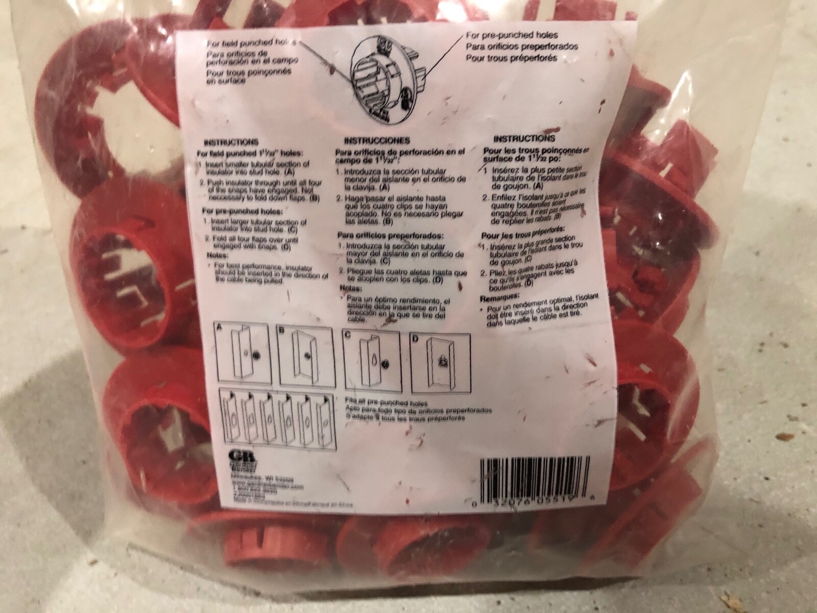 2 Pack GB Gardner Bender Universal Stud Insulators SI-25 50 Count Total New