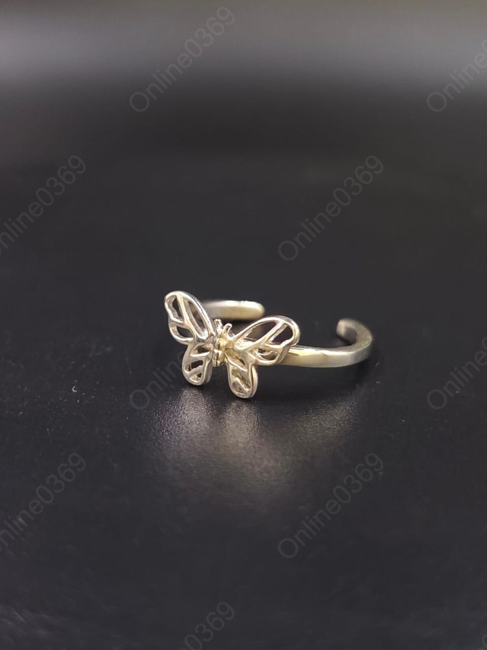 Ladies Daily Wear Solid Metal Simple Style Adjustable Butterfly Toe Ring 925 SS