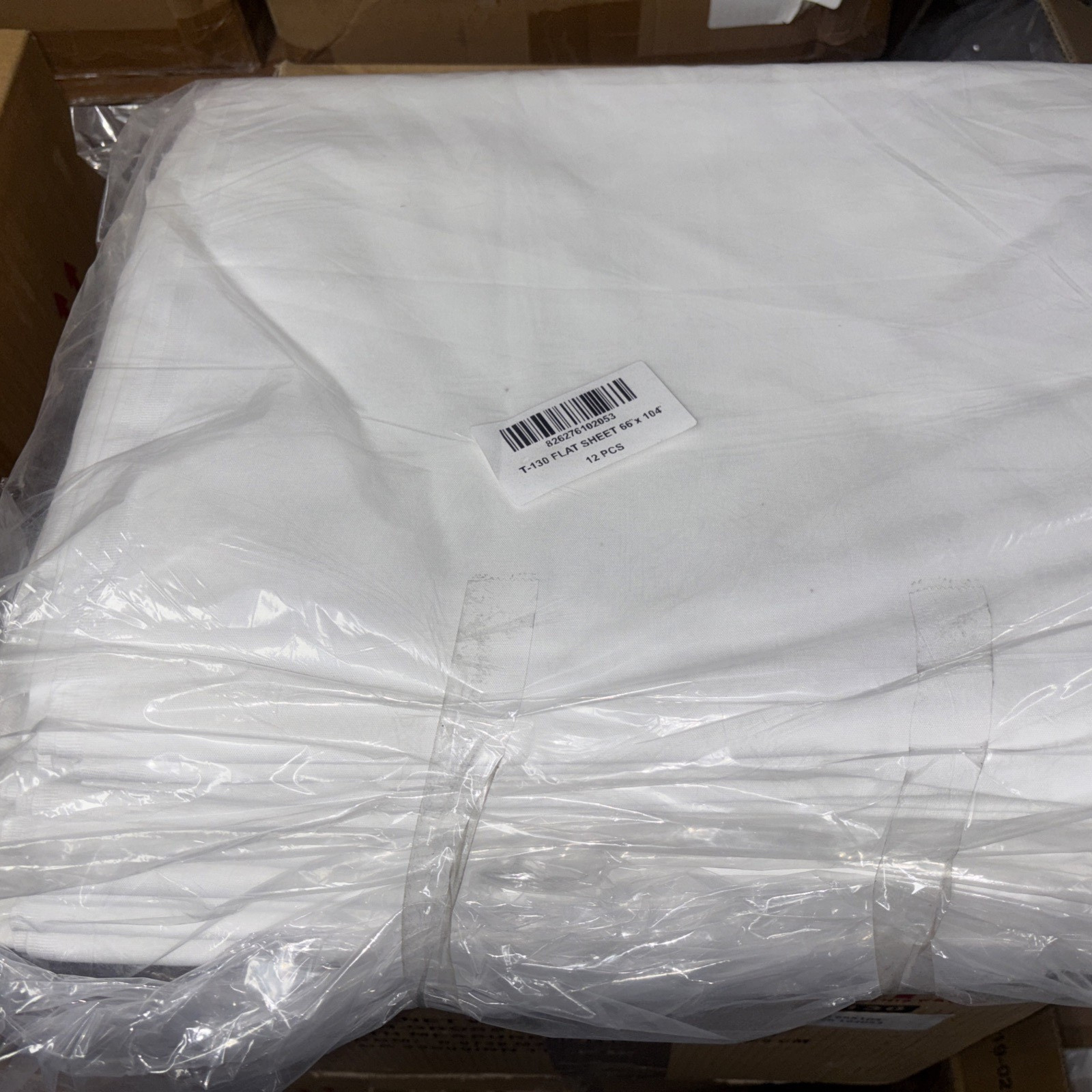 T130 Twin Flat Sheets 66x104 White Bulk 12 Pc Hotel Dorm Camp Hospital Motel NEW
