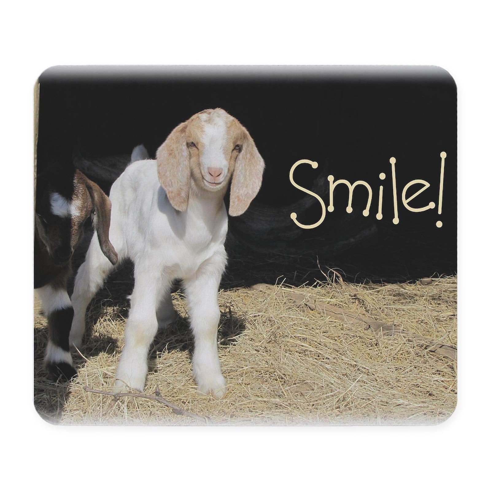 CafePress Baby Goat Smile! Mousepad Non-Slip Rubber Gaming m, white