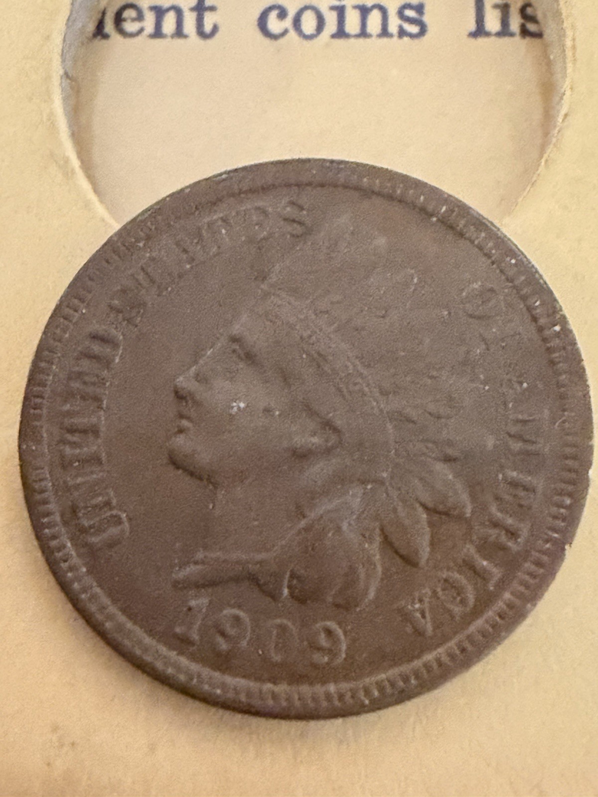 1909 S Indian Head Cent Penny VF/XF