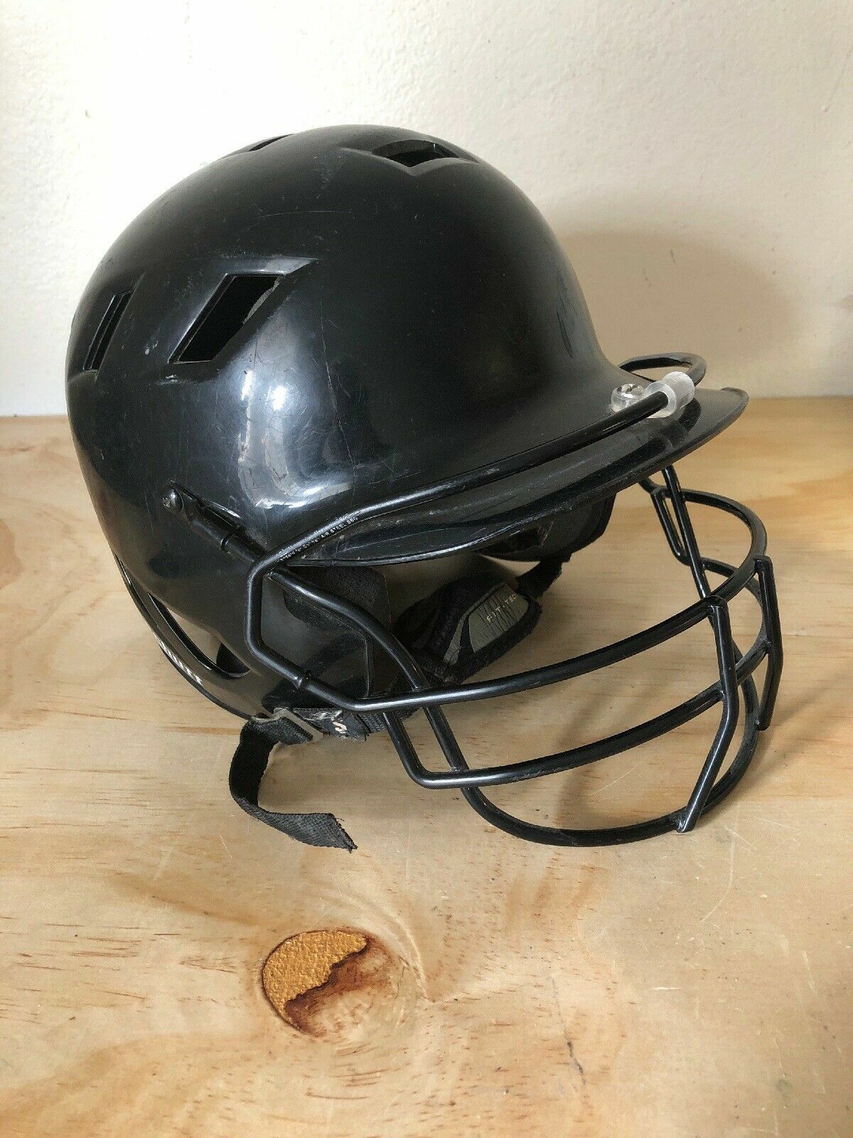 Schutt Air Steel Softball Batters Batting Face Guard Helmet Silver Black 3130