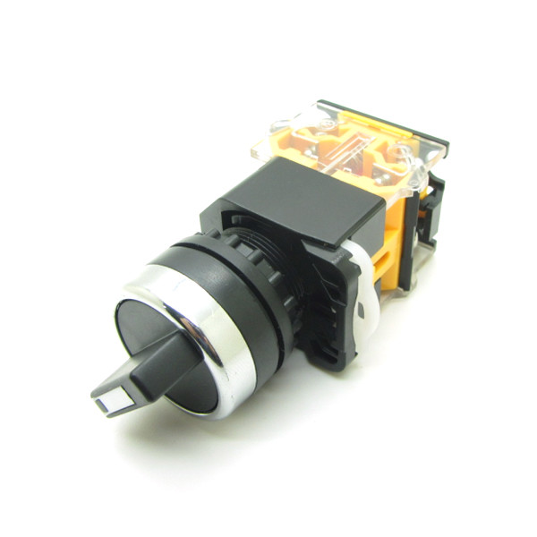 Round 22mm Rotary Selector Switch 2 Positions NC + NO Latching Self-Locking 10A