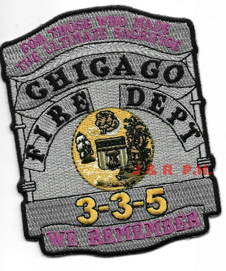Chicago  Tribute - 3-3-5  WE REMEMBER, Illinois (3.25" x 4.25" size) fire patch