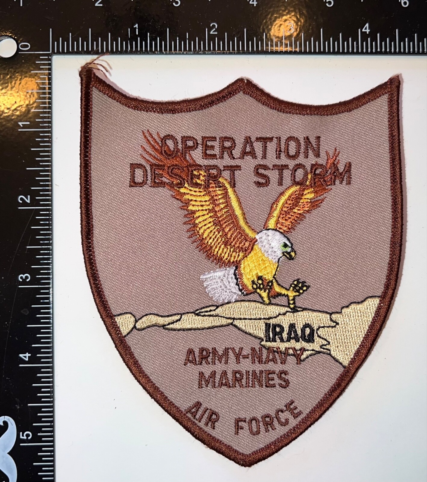 Operation Desert Storm Iraq Army Navy Marines Air Force Service Patch