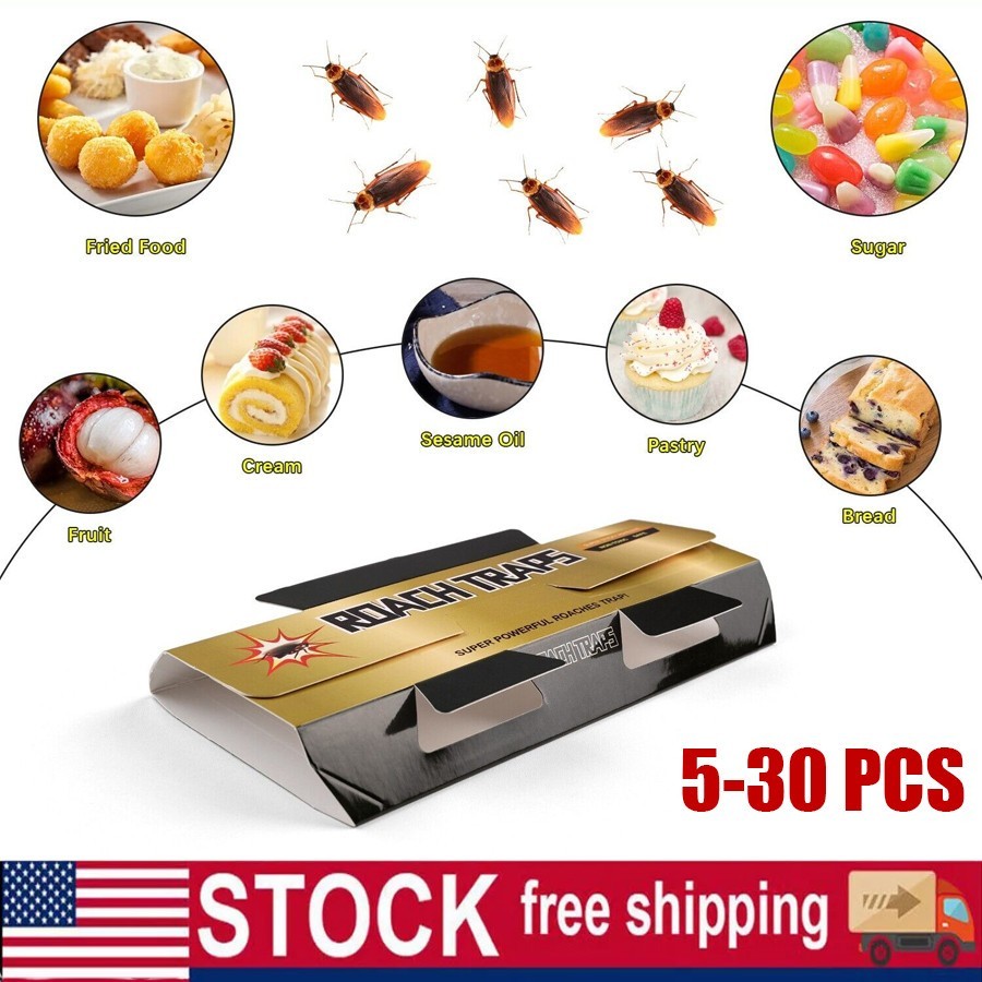 5~30 Roach Traps Pest Cockroach Pest Killer Bait Glue Trap Spider Indoor Control