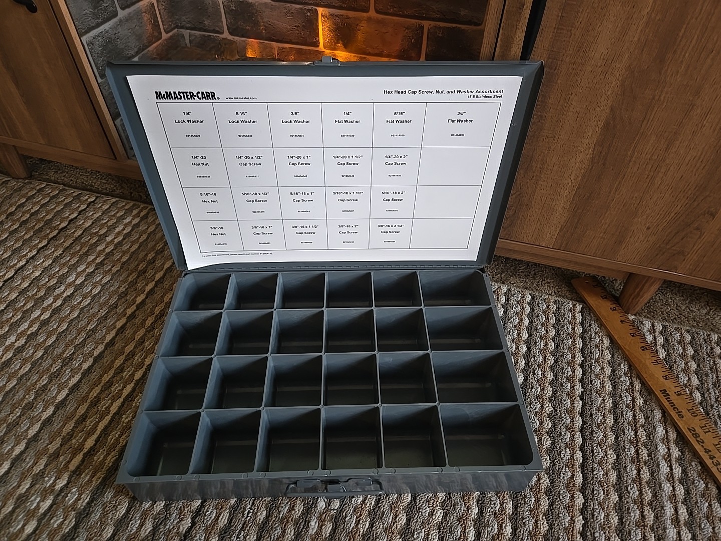 Durham 102-95 Steel Storage Drawer with 24 Compartments: 18" Wide x 12" Deep