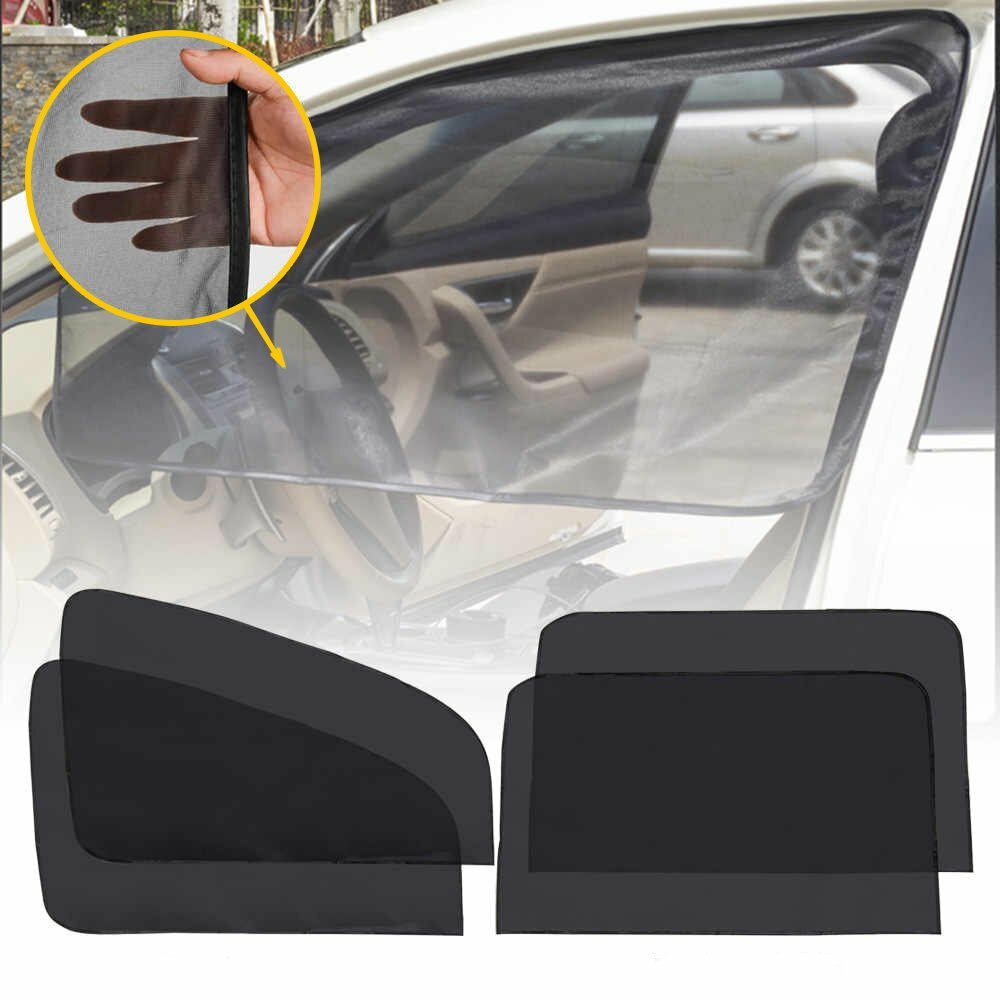 4Pcs Car Sun Shade Cover UV Protection Fit For Front Rear Window Kids Accessory