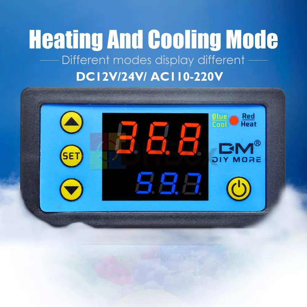 W3231 Digital DC12V/24V AC110-220V Dual Thermostat Temperature Controller Sensor
