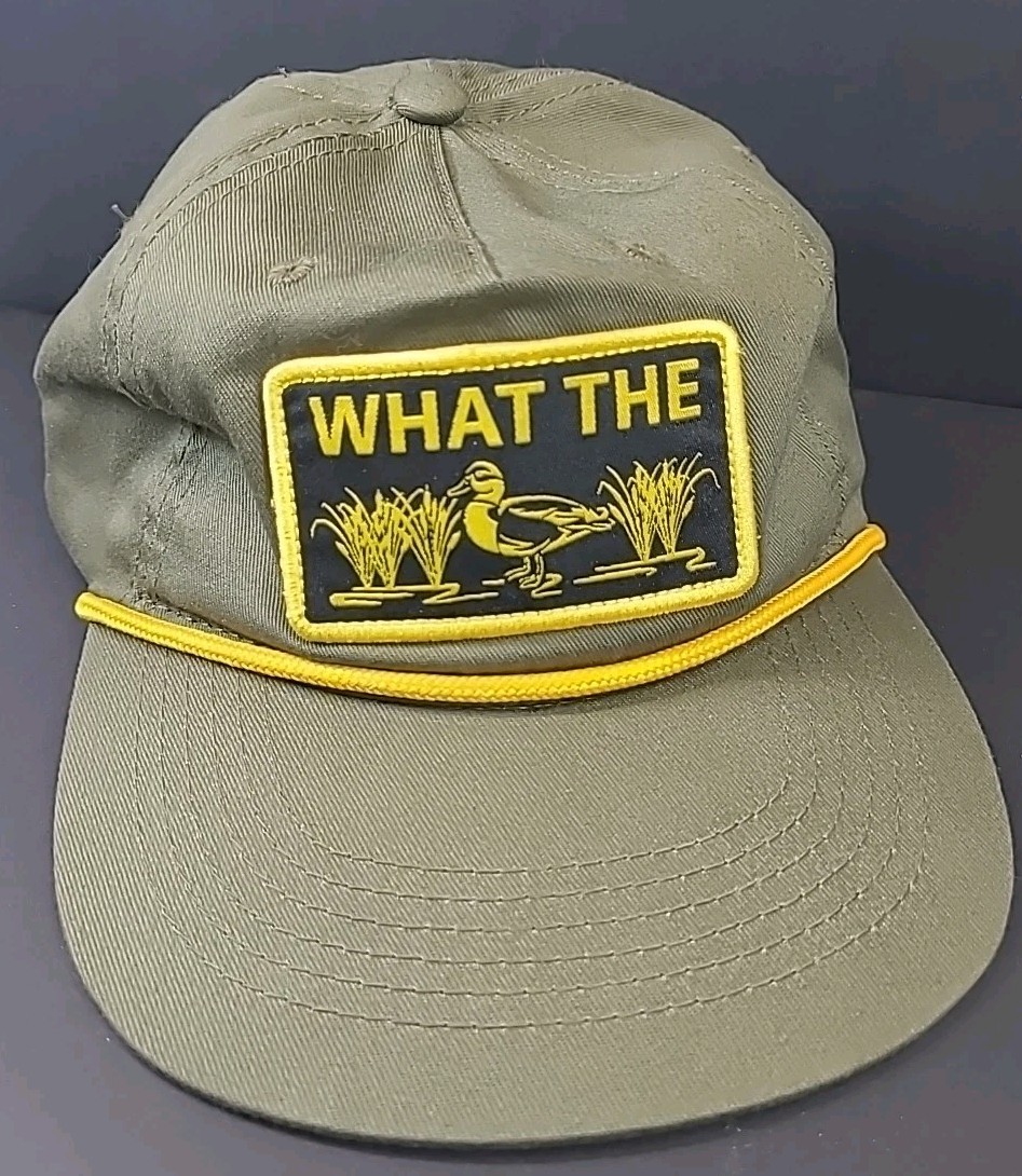 Drake Waterfowl What The Duck Rope Hat Cap Green Snapback Patch