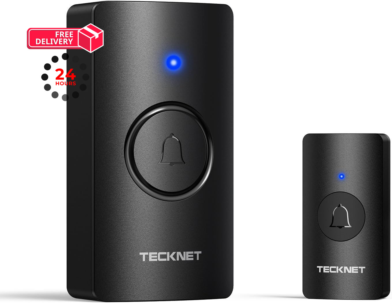 TECKNET Wireless 1 Transmitter+1 Receiver, Black-1 Transmitter+ 1 Receiver