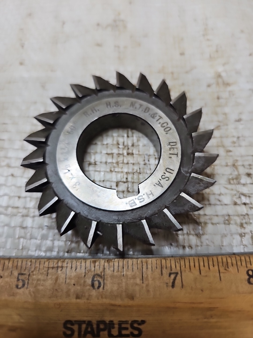 NATIONAL 3" x .505" x 1 1/4"  60 DEG. BEVELED TOOTH RH Side Milling CutterHSS