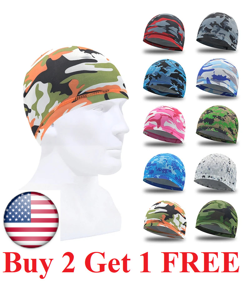 Sweat Wicking Cooling flag Dome Skull Cap Helmet Liner Sport Beanie durag Hat